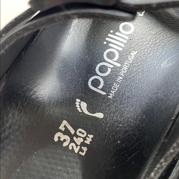 Papillio Birkenstock Black Double Buckle Slide Sandals 37 (W6) - Picture 4 of 4